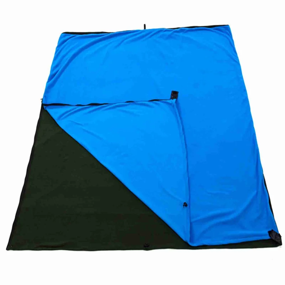 Convenient Comfortable Fleece Sleeping Bag Two-Way Zipper Soft Emergency Emergency Blanket Outdoor Bivvy Sack Hiking
