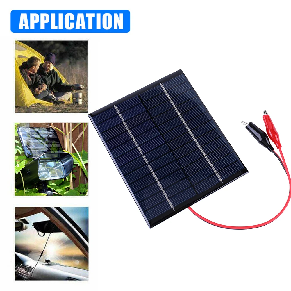 5W 12V Portable Solar Panel Waterproof Solar Charging Panel DIY Polysilicon Solar Epoxy Cell Charger for 9-12V Battery Charging
