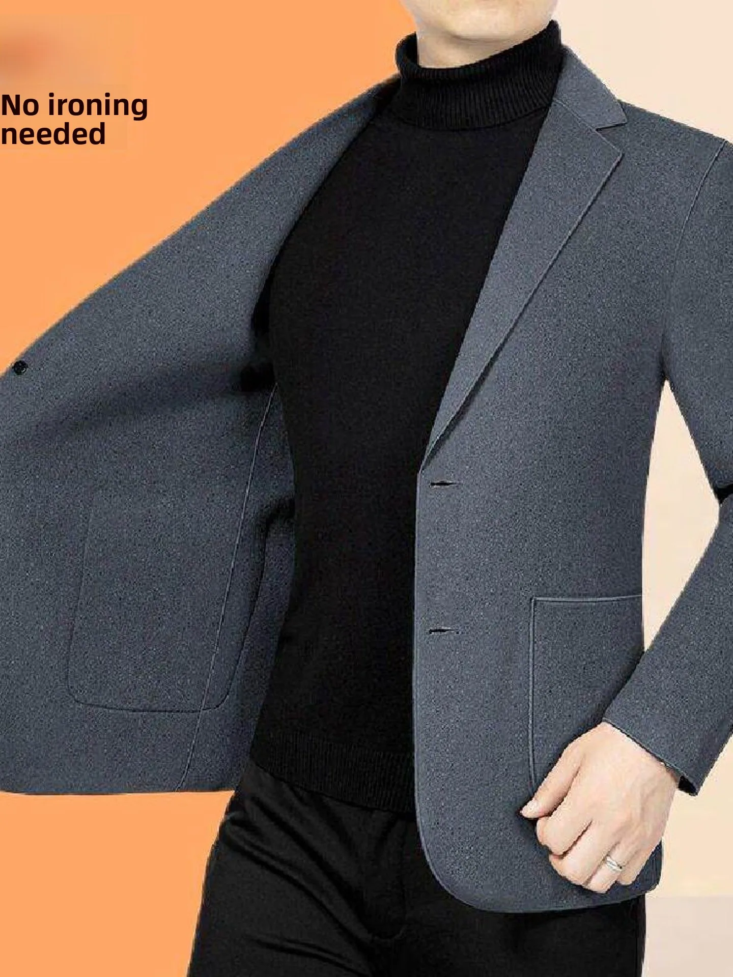 

Double-Sided Woolen Men's Casual Suit Jacket Midlife Dad's Fashion Short Style Korean Version Business Casual Thickened Winte...