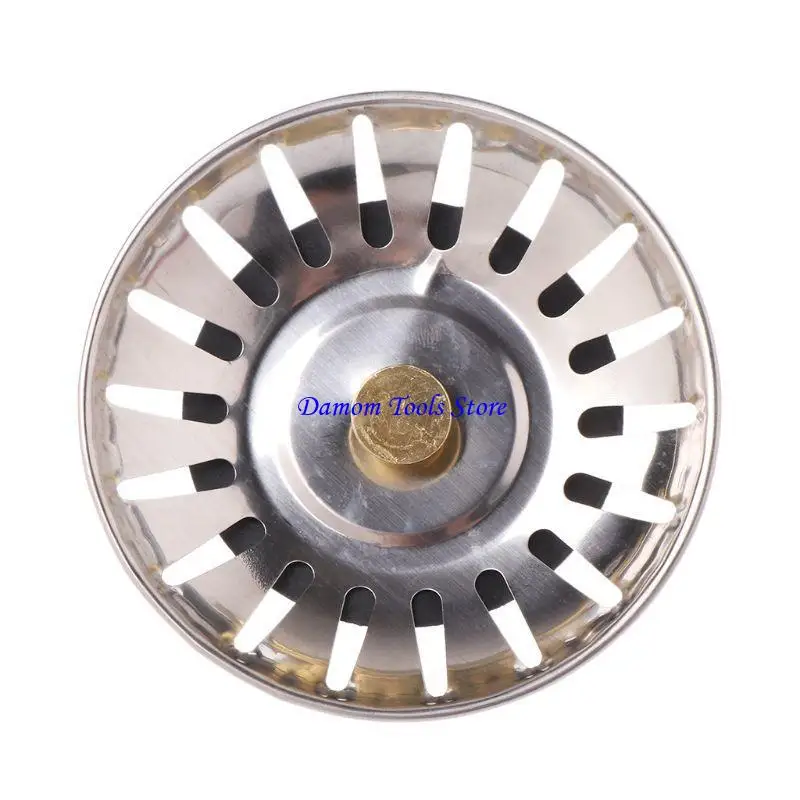 

57BE Kitchen Stainless Steel Basin Drain Dopant Sink Strainer Basket Waste Filter