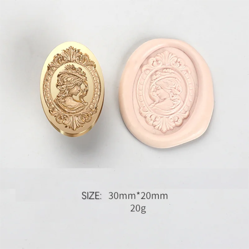 3D embossed fire paint seal Shaped European vintage Oval brass seal head sealed wax envelope ledger personalized stamps Collect