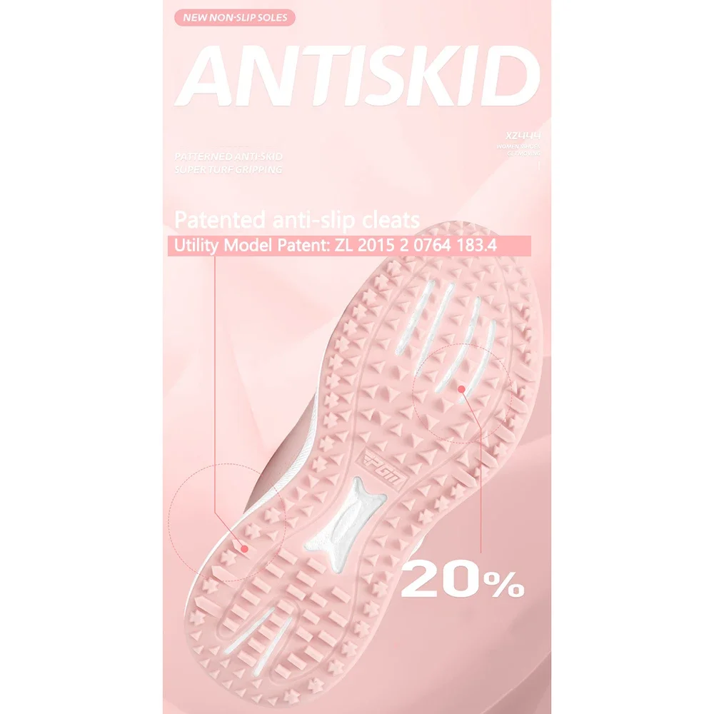 PGM XZ444 Damen Komfortable Weichsohlen-Golfschuhe mit Rutschfester Sohle, Wasserdichte Golf-Schuhe mit Knopfschnürung für Frauen – Detail 6