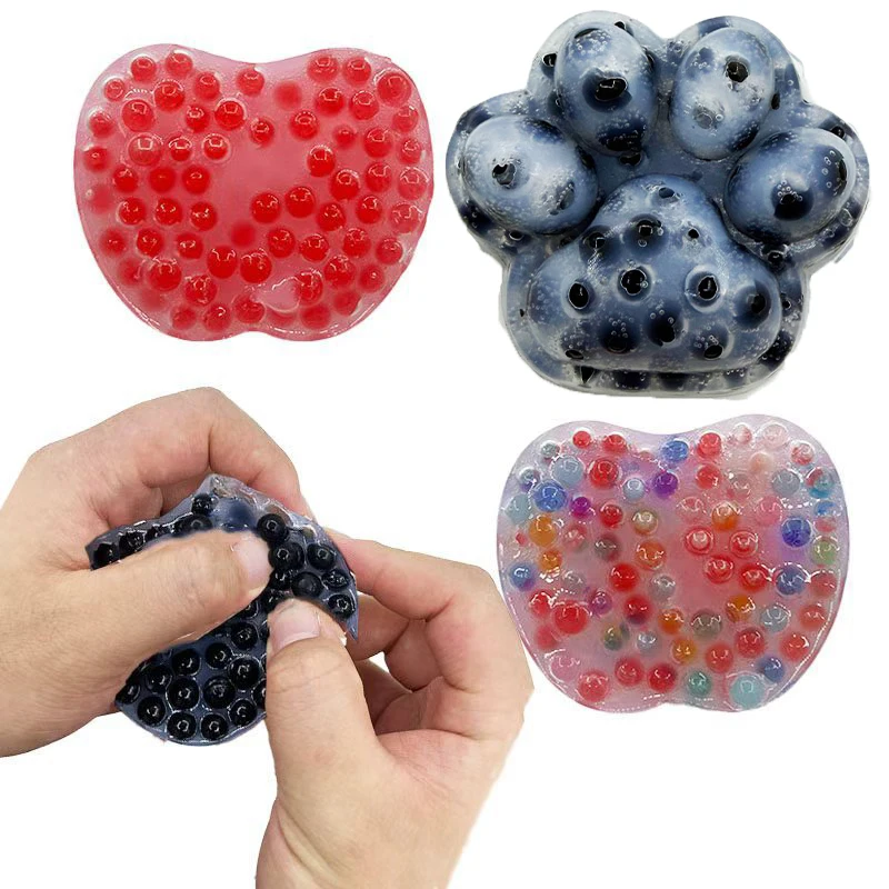 새로운 독특한 스퀴즈 여드름 압박 완화 장난감 부드러운 고양이 발바닥 모양의 압박 해소 장난감 스트레스 해소 피젯 토이