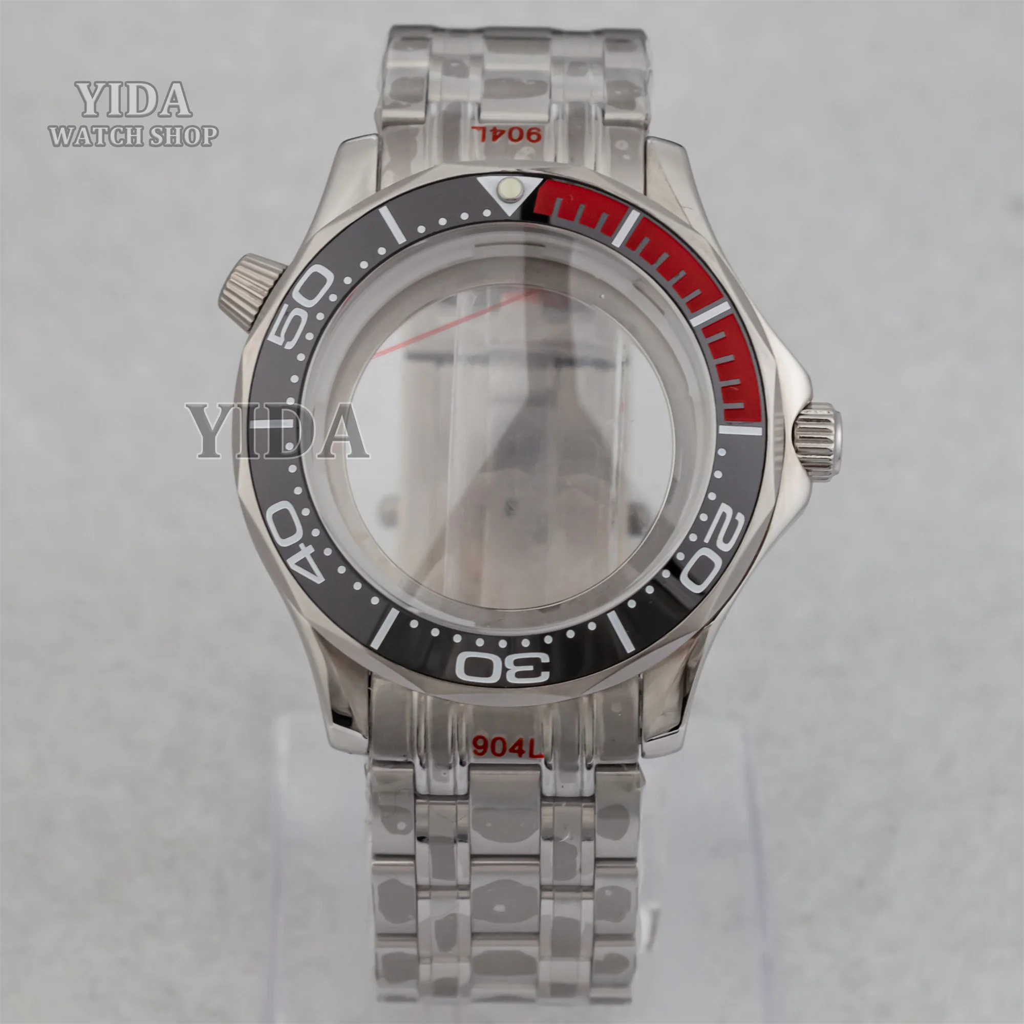 NH35 Watchcase for Seamaster 300 Case 10ATM Waterproof Sapphire Glass Stainless Steel Strap fit NH35 NH36 Movement Watch Parts