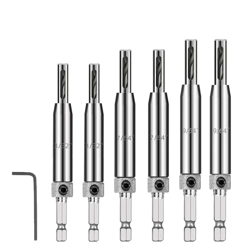 

Mar.Self Centering Drill Bits Set-3/32", 7/64", 9/64" For Woodworking Door& Window Installation