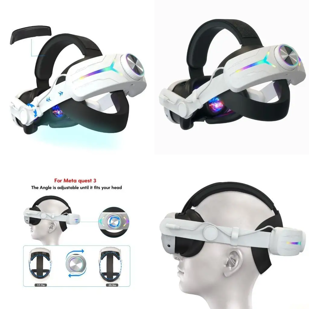 

B03F Customizable RGB Headband Head Strap for VR Devices Reduce Face Pressure Strap