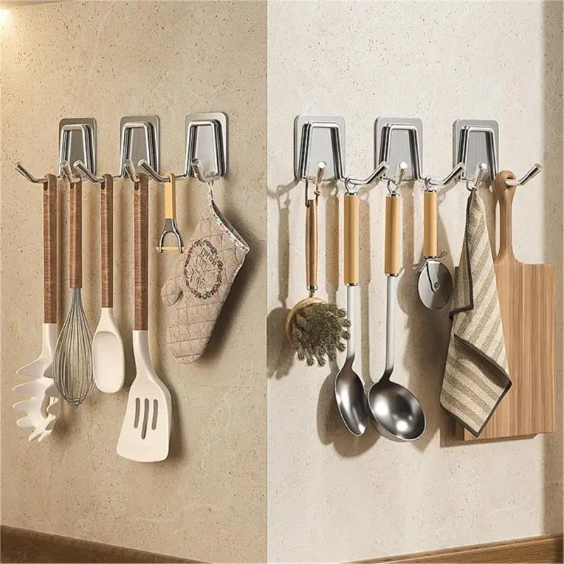 2SETS Viscose Hook Bilateral Easy Installation Can Be Reused Convenient Moisture Proof No Punching Hook Save Space Bathroom Hook