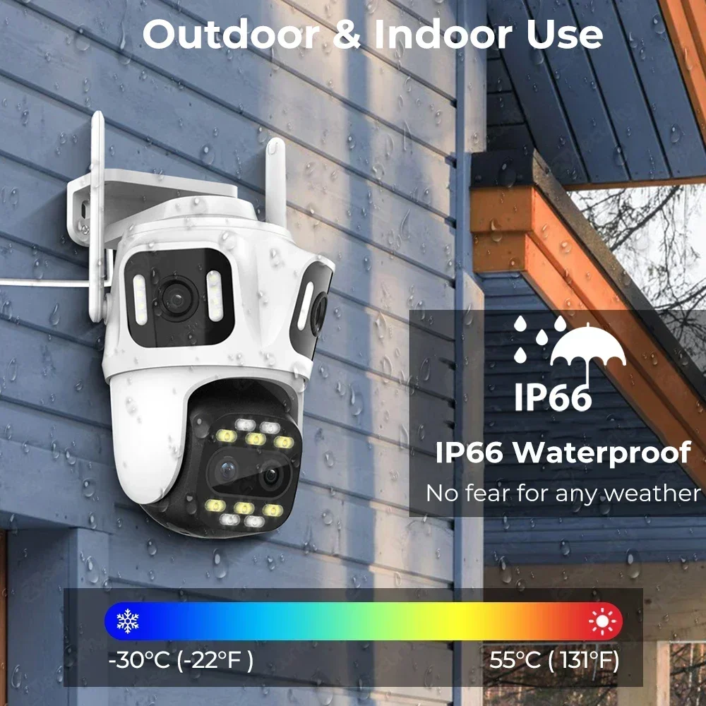 9MP 5X Zoom Outdoor Wifi Bewakingscamera 4 Scherm Beveiligingscamera's Auto Tracking Video Surveillance 4 Lens IP PTZ Camera