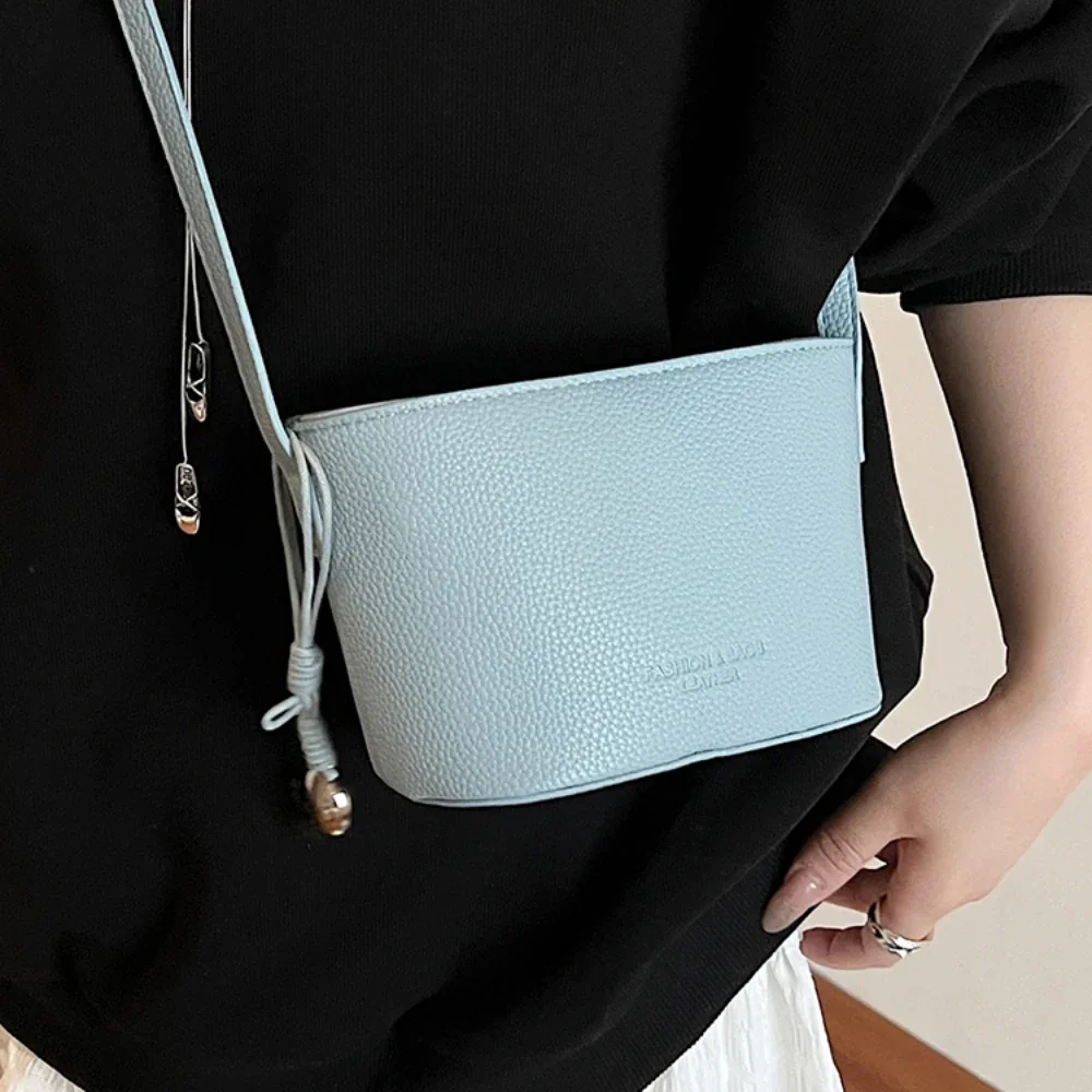 Lychee Pattern Solid Color Square Crossbody Bag Women's Simple Zipper Casual All-Match One Shoulder Bags Daily Commute Packs