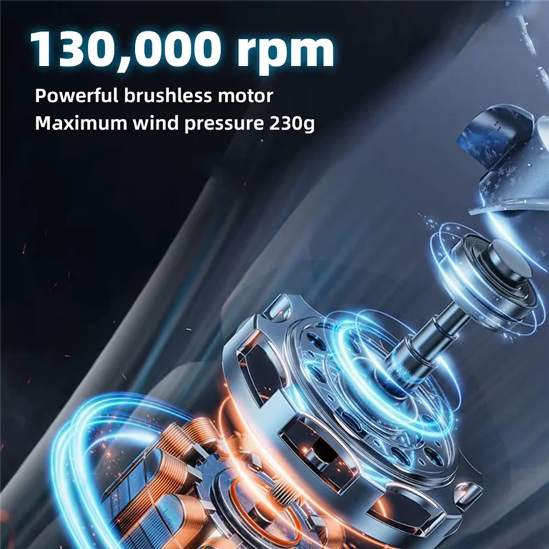 ABRW-130000RPM Turbo Jet Fan Electric Air Blower Brushless Motor Violent Wind Speed Dust Blowing Dust Blower Rechargeable