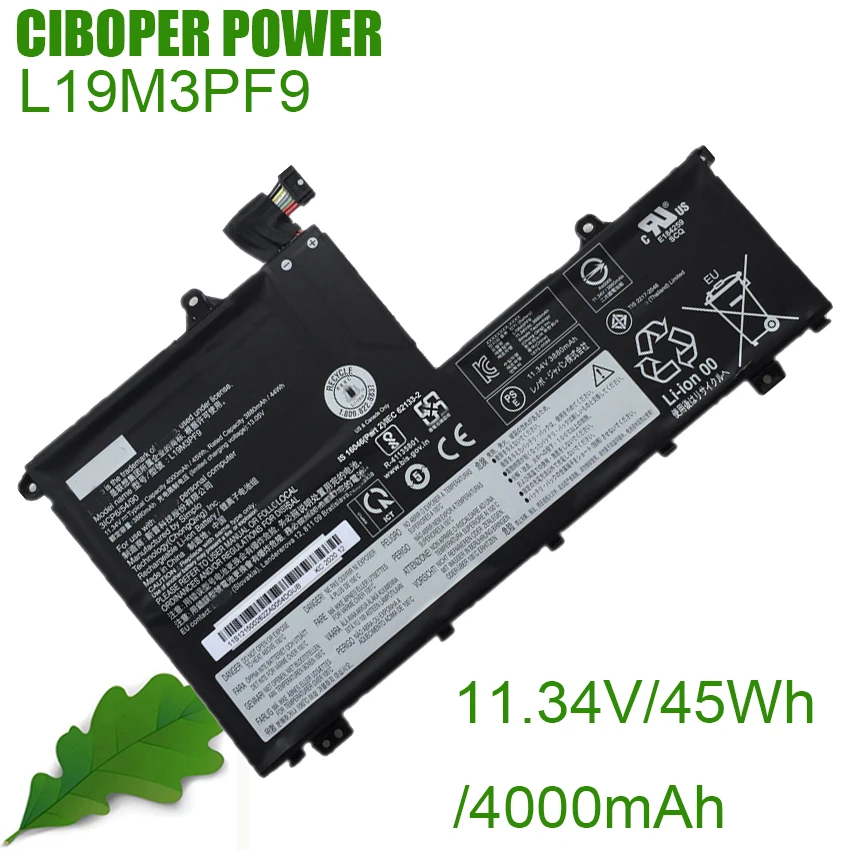 

CP Laptop Battery L19M3PF9 L19L3PF8 L19C3PF9 11.34V/45Wh/4000mAh For Thinkbook 14-IML 14-IIL 15-IIL 15-IML Series