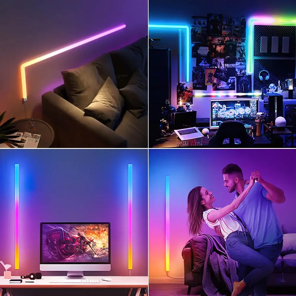 Smart WiFi APP Control RGBIC LED Glide Night Light Music Sync Atmosphere Lamp decorazione TV camera da letto Game Room Decor Strip Lights