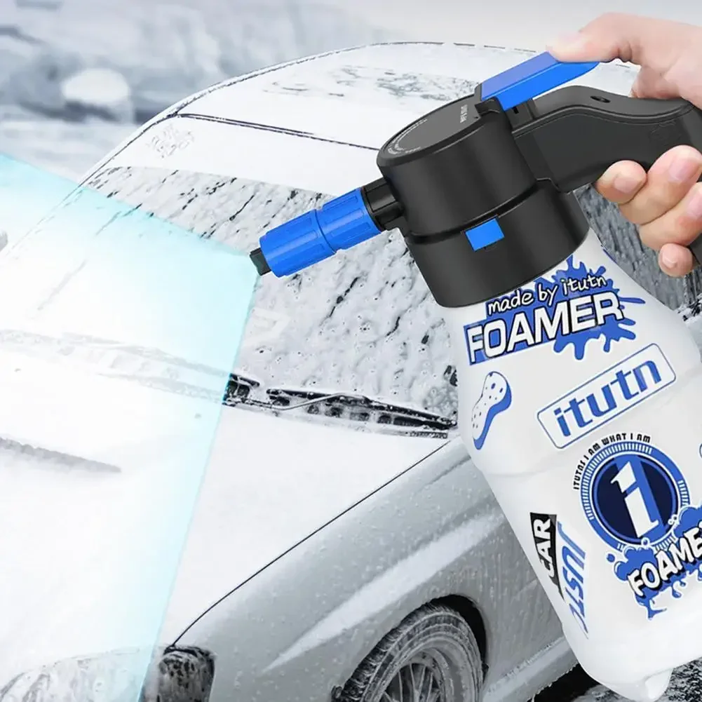 ISGTDRM Electric Foam Kettle 1.5L Foam Generator Car Washing Foam Gun Durable Car Washing Towel Foam 2600mAh Lithium Battery