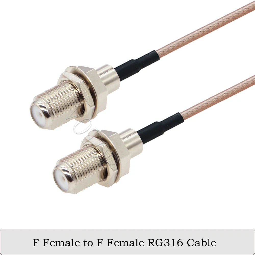 RG-316 F Male Plug to F Female Connector 50 Ohm RF Coaxial Adapter Extension Pigtail RG316 Cable for TV Set-top Box DIY Jumpe