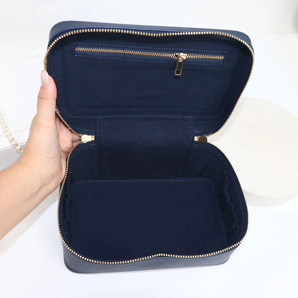 Personalisierte Echtleder-Reise-Badproduktbox für Damen, Tragbare Hängende Kosmetiktasche, Multi-Set-Kosmetiktasche – Detail 11