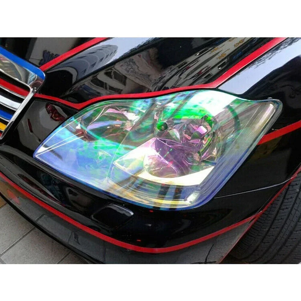 1 Roll Car Chameleon Light Blue Headlight Taillight Fog Light Vinyl Tint Film 12x48 Inch Exterior Accessories