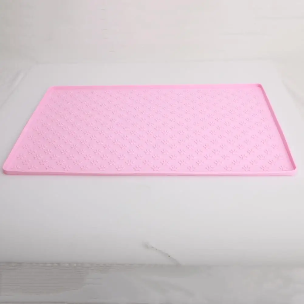 Convenient Dog Food Mat Dishwash Safe Pet Food Mat Easy to Clean Raised Edge Floor Dog Bowl Mat  Prevent Spill on Floor