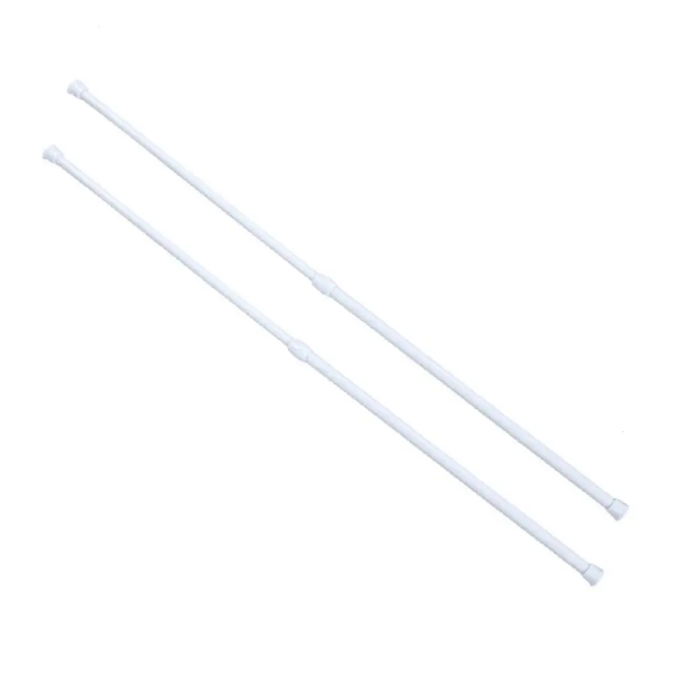 2Pcs High Elasticity Spring Loaded Stainless Steel Shower Curtain Rod Adjustable Extendable Tension Shower Bar No Tools