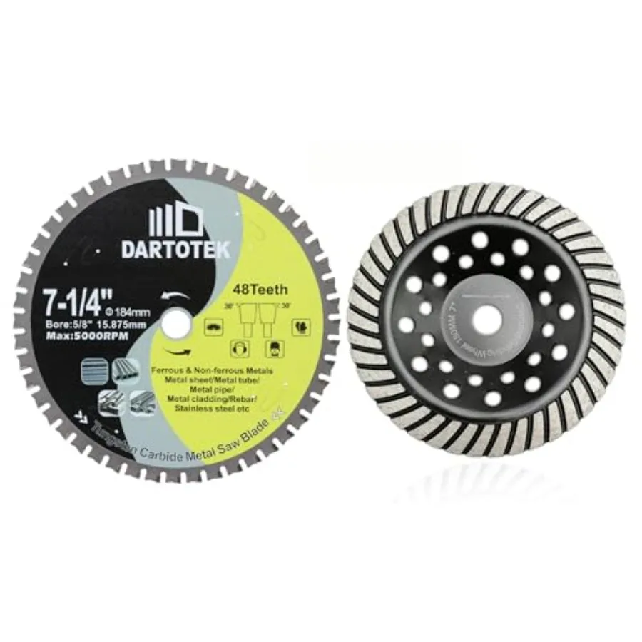 

7-1/4"/184mm Metal Cutting Disc Circular Saw Blade 48T Tungsten Carbide Tipped TCT Cut Off Wheel for Steel Stainless Steel Ferr