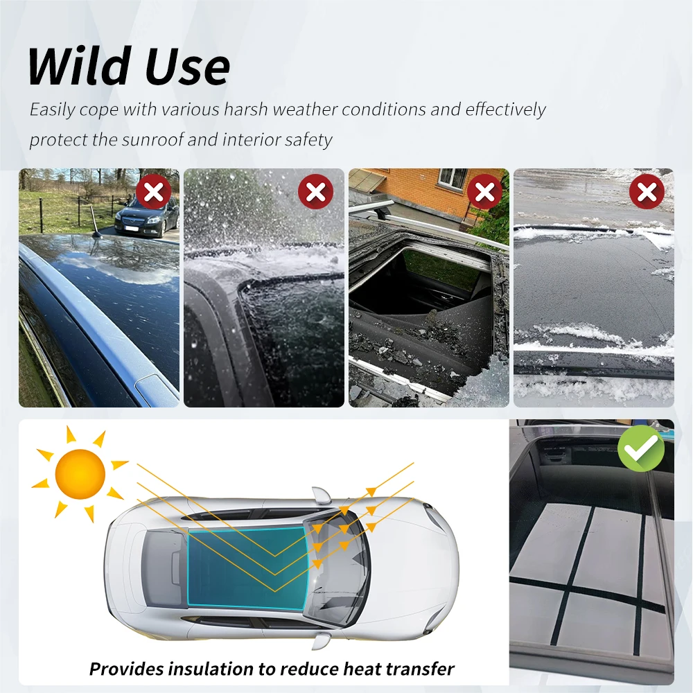 TPU Sunroof Ice Nail Sunscreen Explosion-Proof UV Reduction Roof Window Film for Porsche Taycan 2020 2021 2022 2023 2024