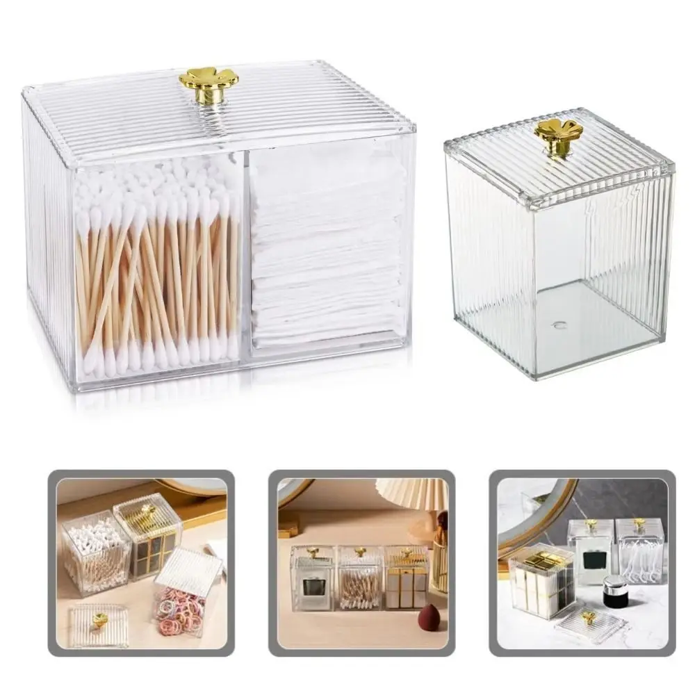 

Clear Cotton Swab Storage Box with Cover Dust-Proof Cosmetic Stand Square Portable Tampon Organizer Dispenser Lipstick