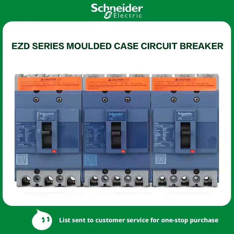 【Safe and reliable】Schneider MCCB molded case circuit breaker EZD series 3P 630A three-phase 250A 400A 160A air switch 100A
