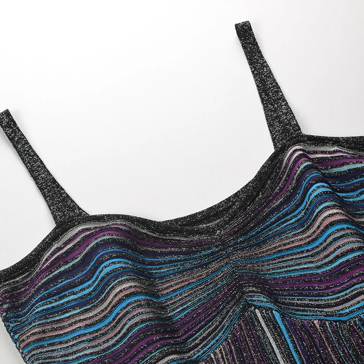 Ele Color Blo Long Dr Summer 2025 Diseño de correa con dobladillo doblado Cintura adelgazante Faionable Mujer Dr