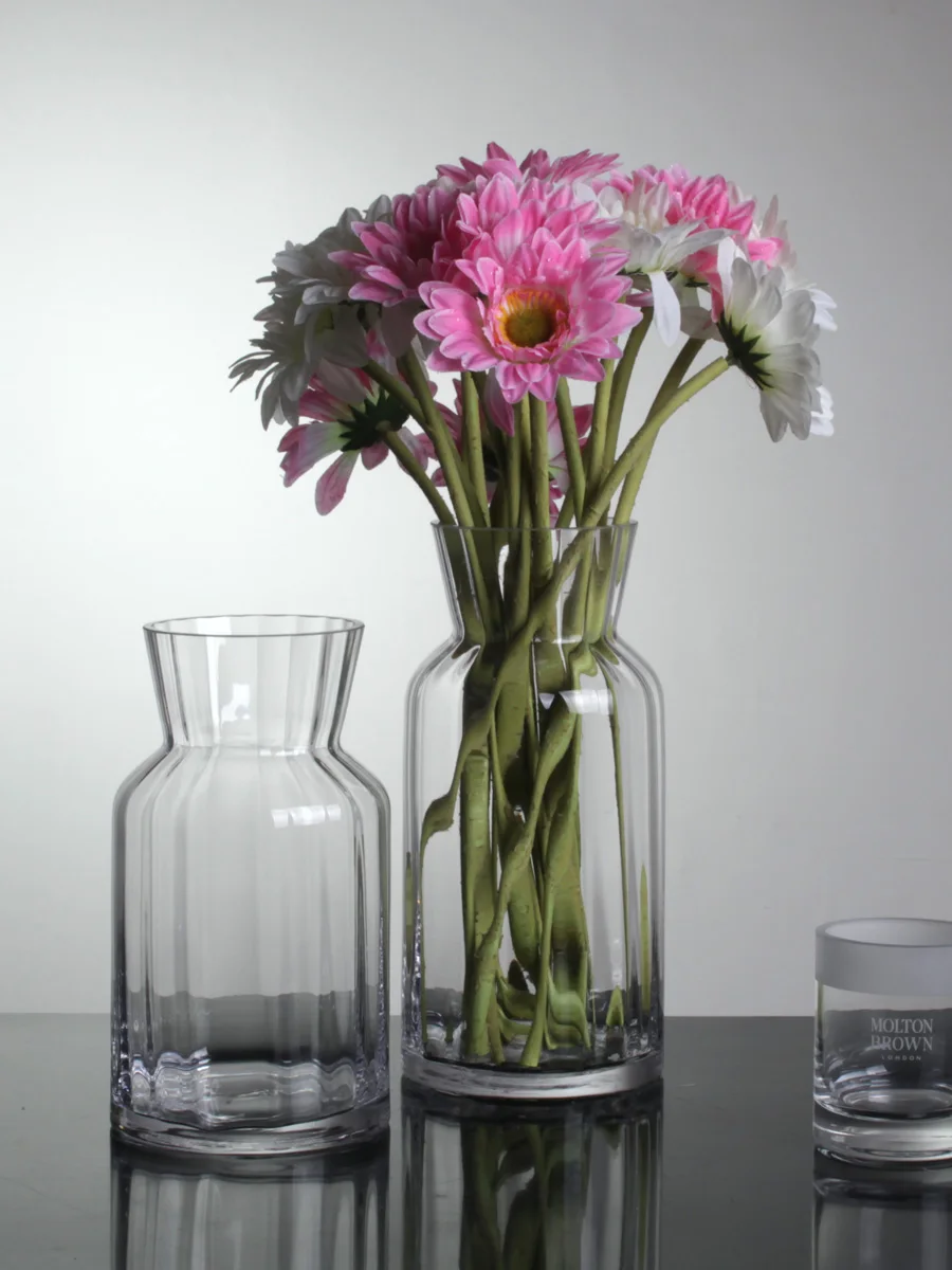 

Стеклянная ваза Kaheku European Sle, прозрачная, вертикальная, простой дизайн, декоративное украшение для рабочего стола, для искусственных цветов