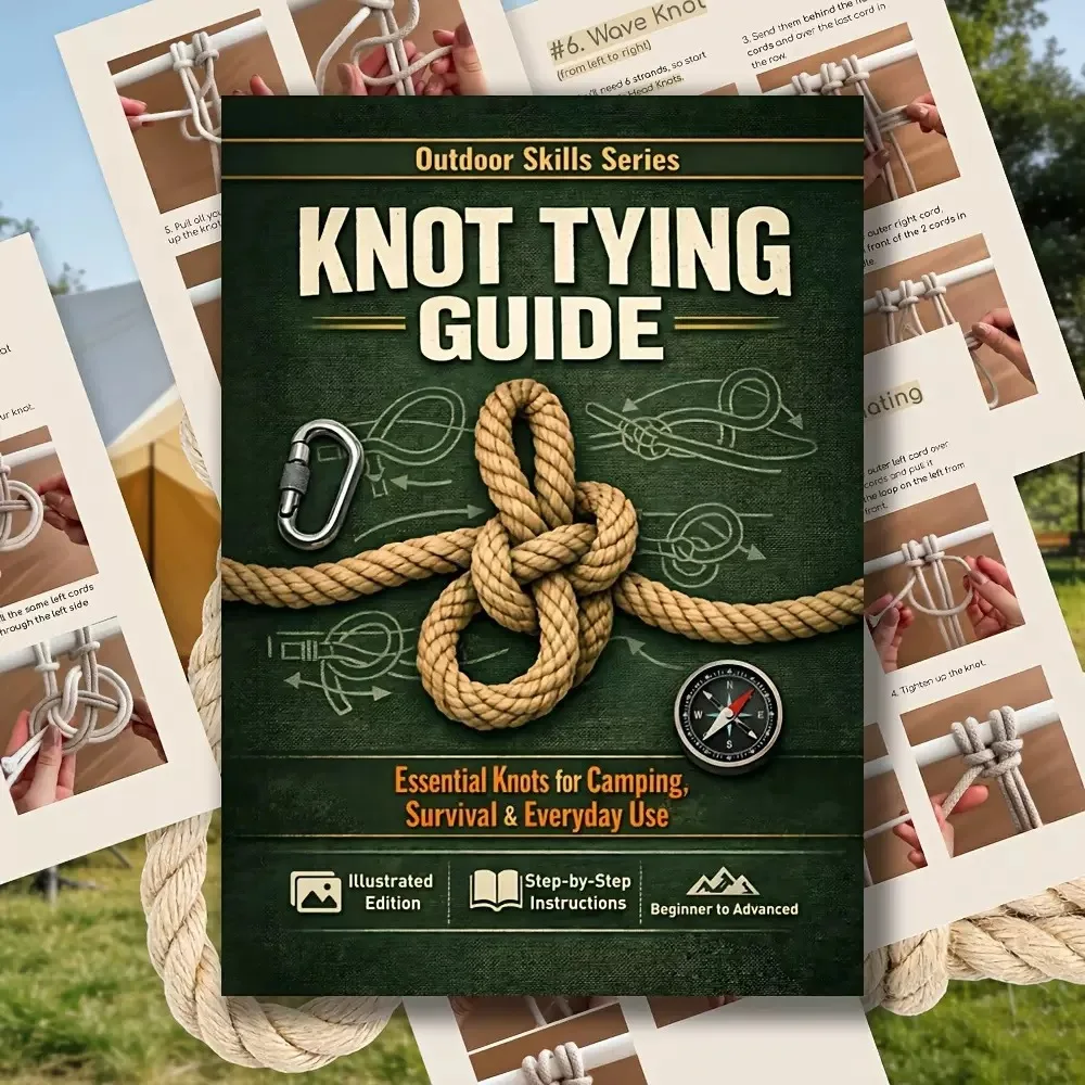 40 Page Step by Step Illustrated Outdoor Survival Knot Bible Complete Knot Guide for Camping Hiking Daily Home
