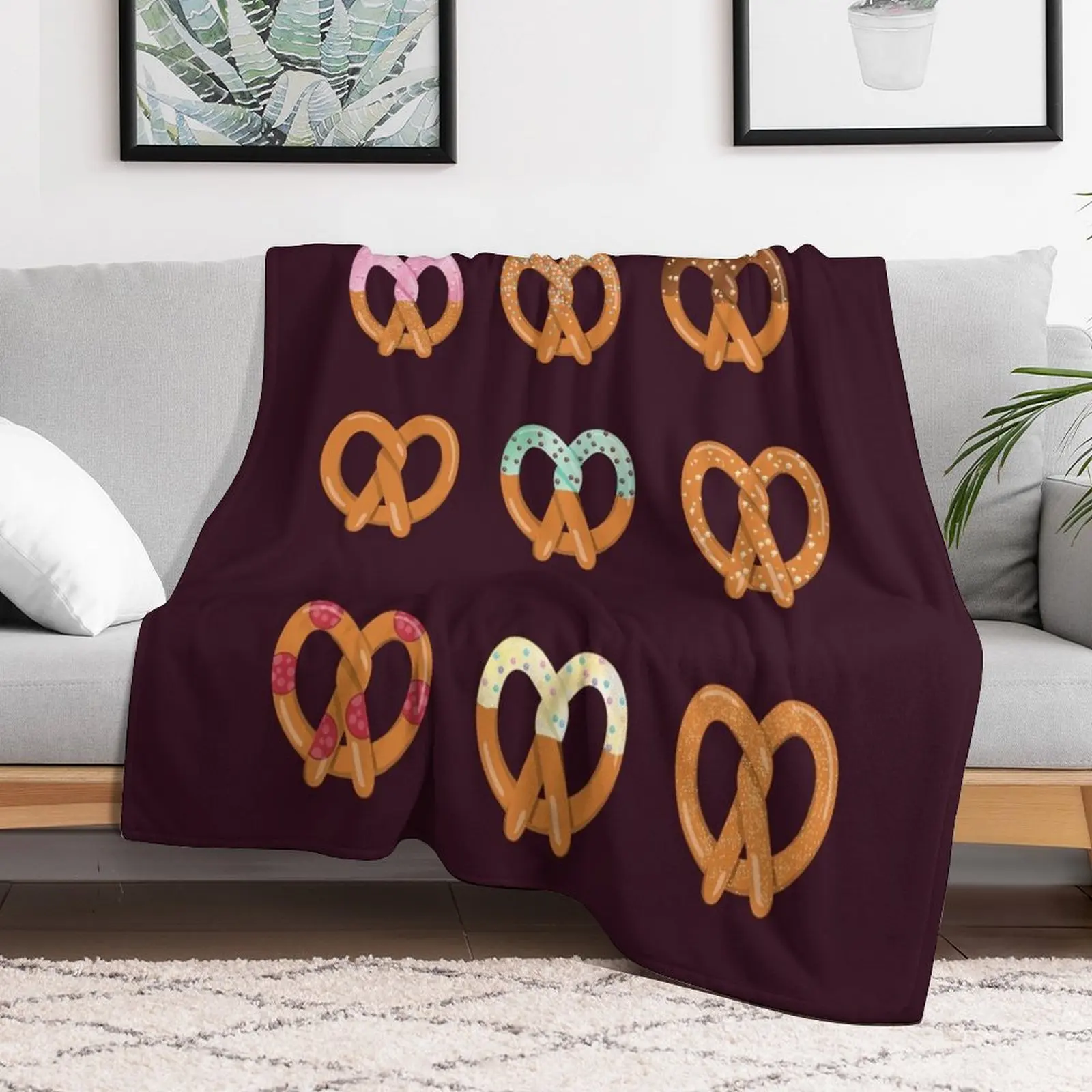 

9 Pretzel Topping Flavors Throw Blanket Sofa halloween Thins Blankets Comforter halloween Blankets