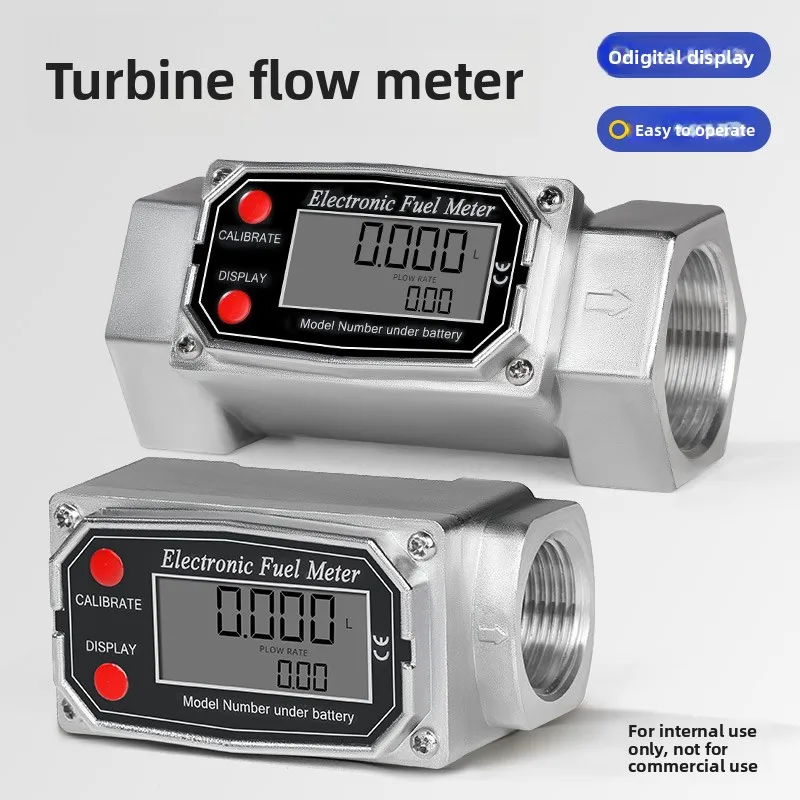 Waterproof Turbine Flow Meter Stainless Steel Diesel Methanol Water Electronic Digital  Chemical Liquid Aluminum Alloy Meter