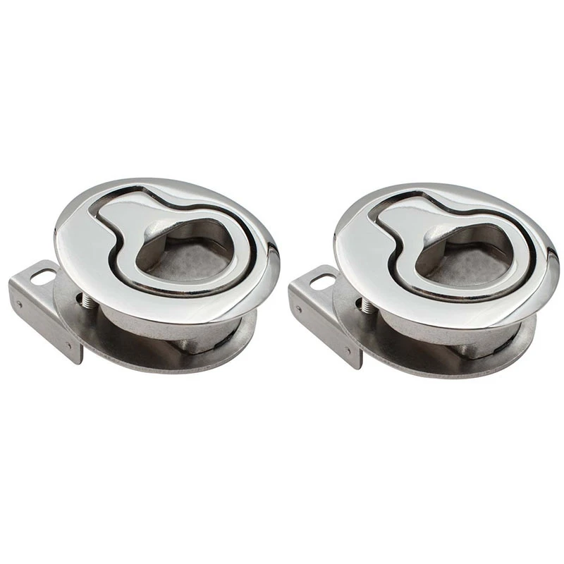 

2PCS 2 Inch Stainless Steel Boat Marine Latch Pull Lift Handle Deck Hatch Marine Hardware Flush Pull Latch Lock