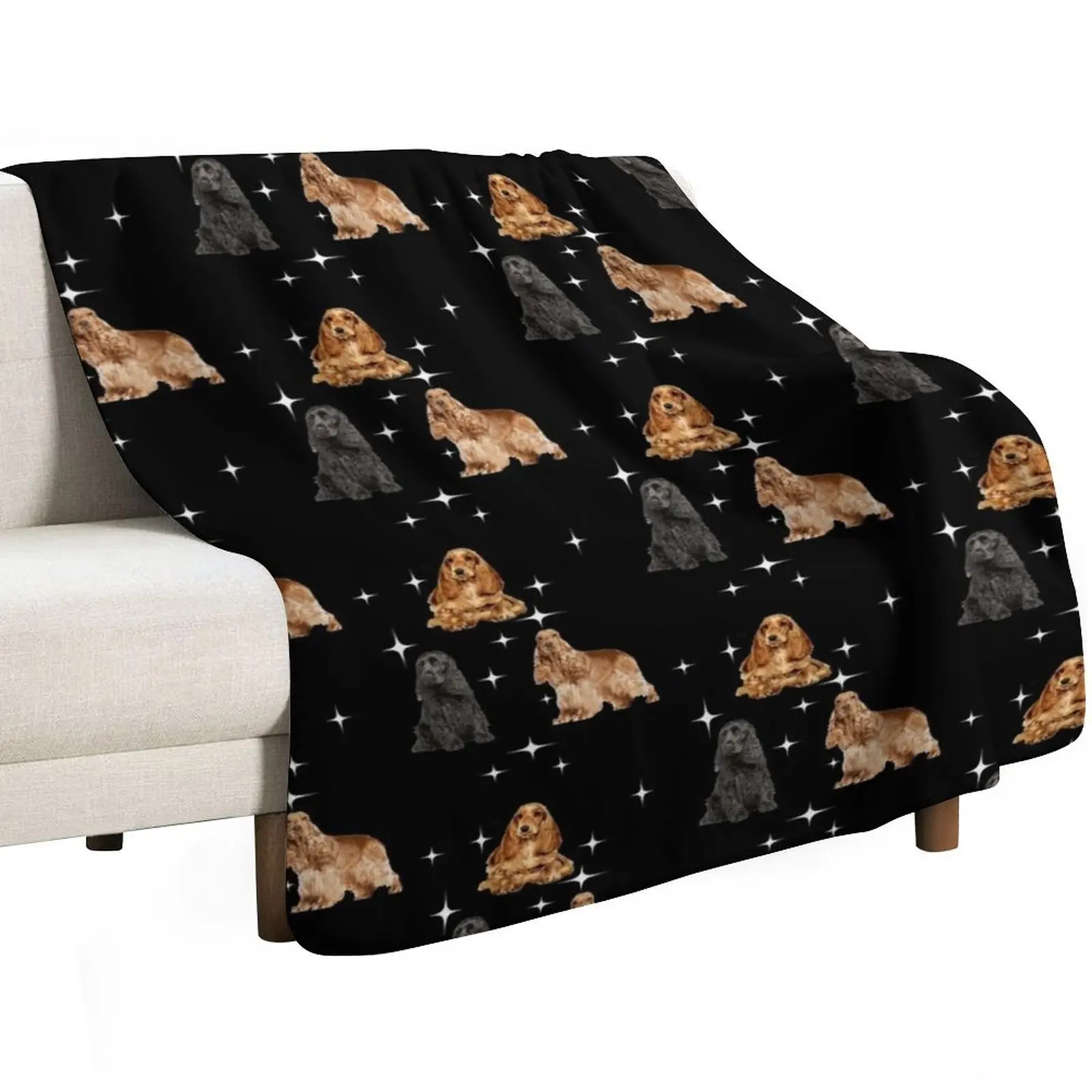 working cocker spaniel Throw Blanket Cozy Light Blanket for Travel Camping Picnic