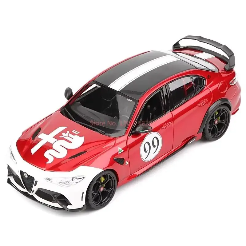 Nowy oryginalny Bburago 1:18 Alfa Romeo Giulia Gtam Model odlewu Alfa Romeo Giulia Giulia Gtam-99 Miniaturowe zabawki ze stopu Model Prezenty