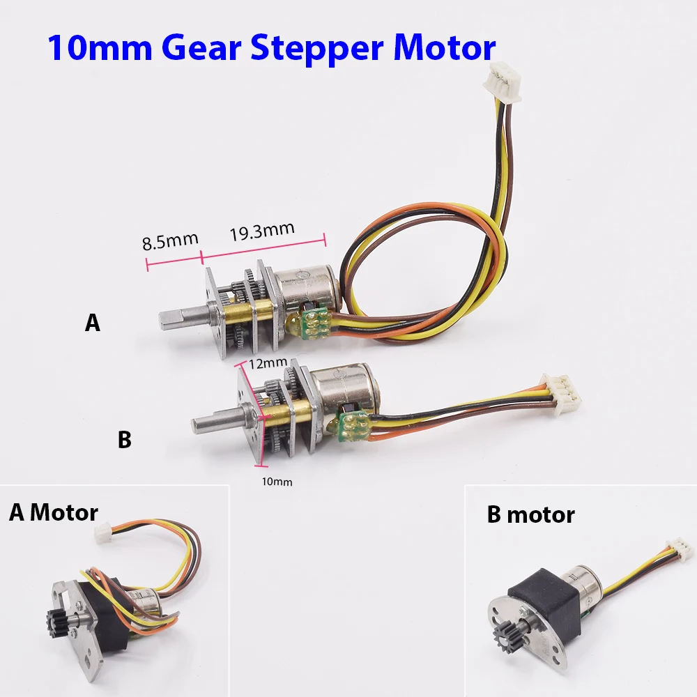 1pc Mini 10BY DC 5V Stepper Motor 2-phase 4-wire Micro Full Metal Gearbox Precision Gear Stepping Motor DIY Robot Camera Monitor