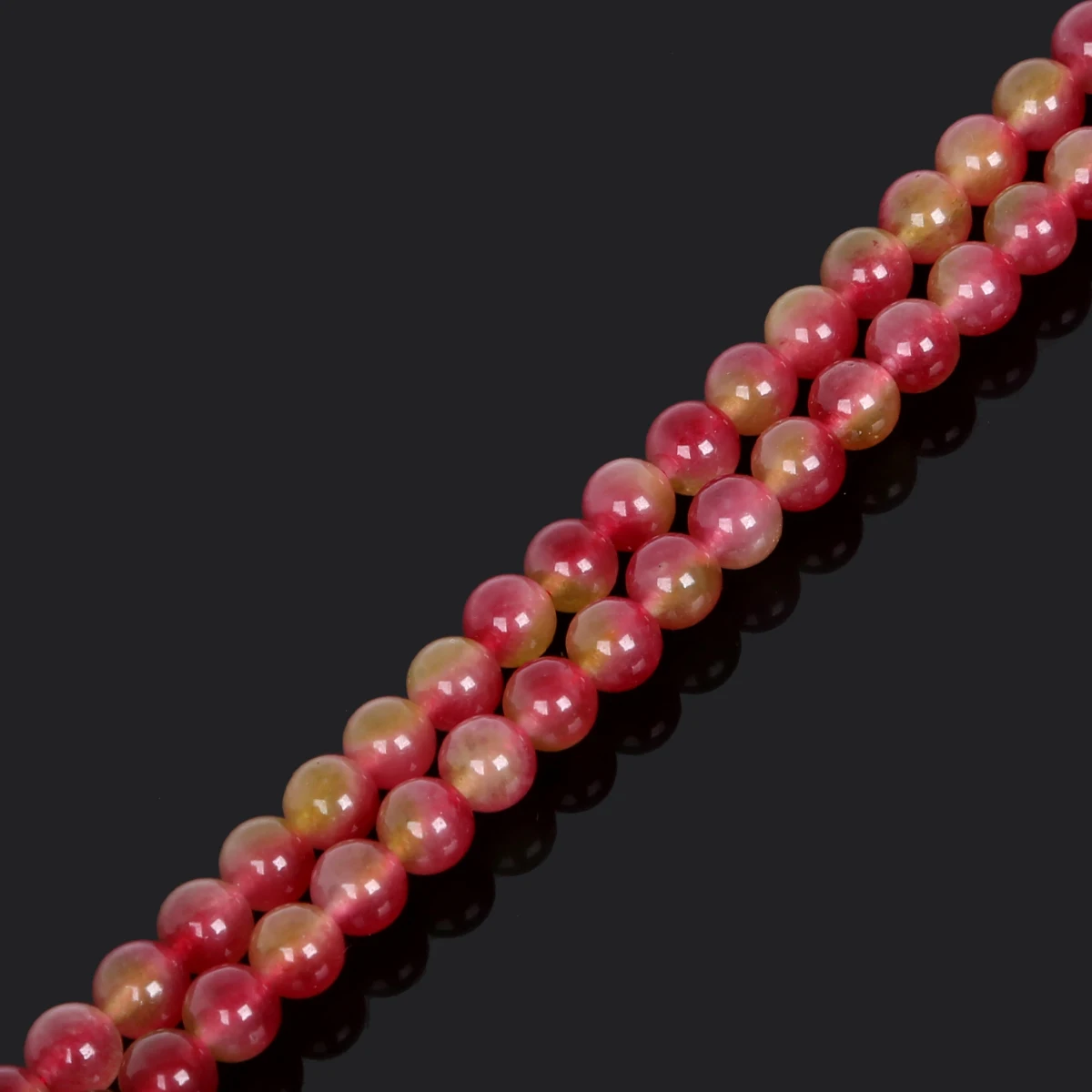 Wassermelonen-Quarz Chalcedon Naturstein Chalcedon-Achat Runde Lose Mineralperlen für Schmuckherstellung DIY Handgemachtes Armband – Detail 2