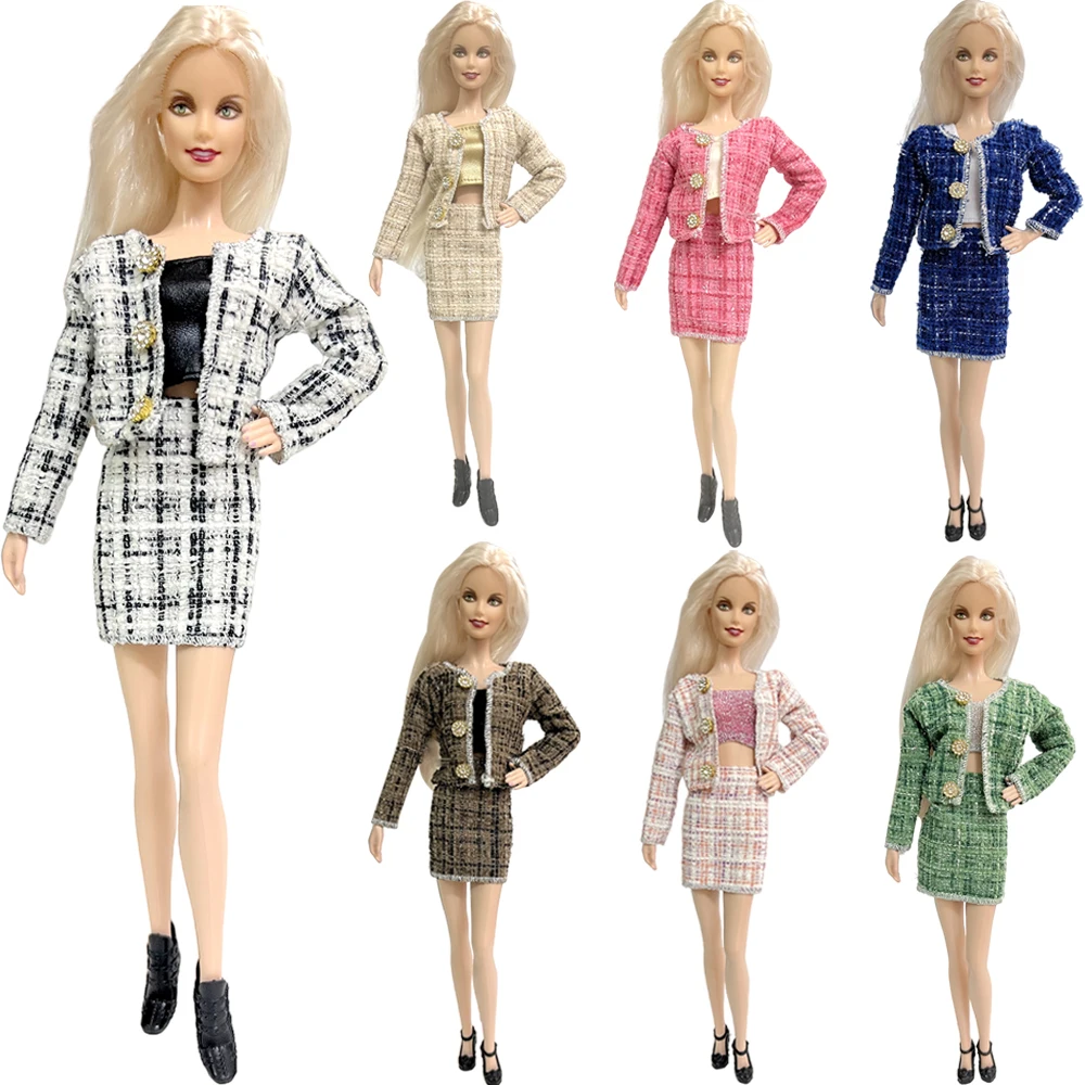 NK Official 1 Set  Clothes For Barbie Doll Fashion Coat Plush Tops Pants Casual Clothing For 11.8 Inch BJD Doll Toys JJ