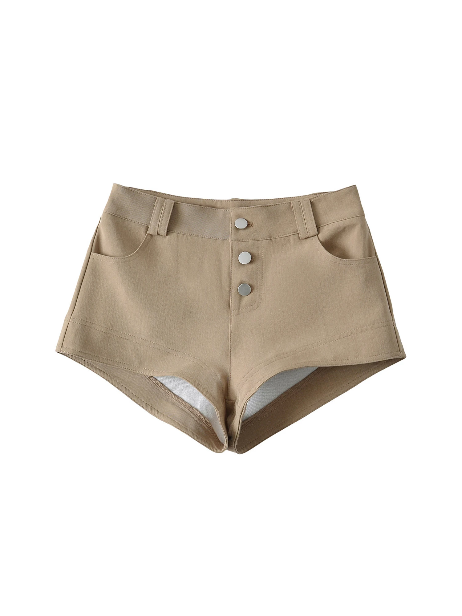 Women's Khaki Shorts 2000s Y2k Gyaru Skinny Shorts Low Waist Hot Shorts Harajuku Vintage Micro Short Pants Summer Clothes 2026