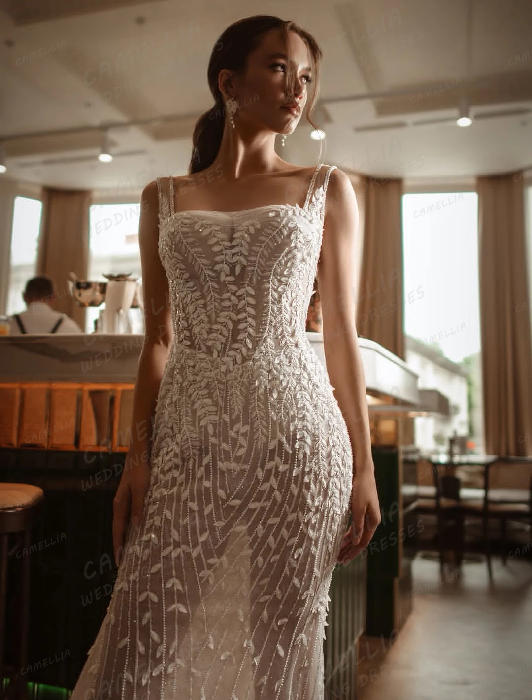 Charming Illusion Mermaid Wedding Dresses Customized Sexy Sweep Train Women's Bridal Gowns Sleeveless Party Vestidos De Novia