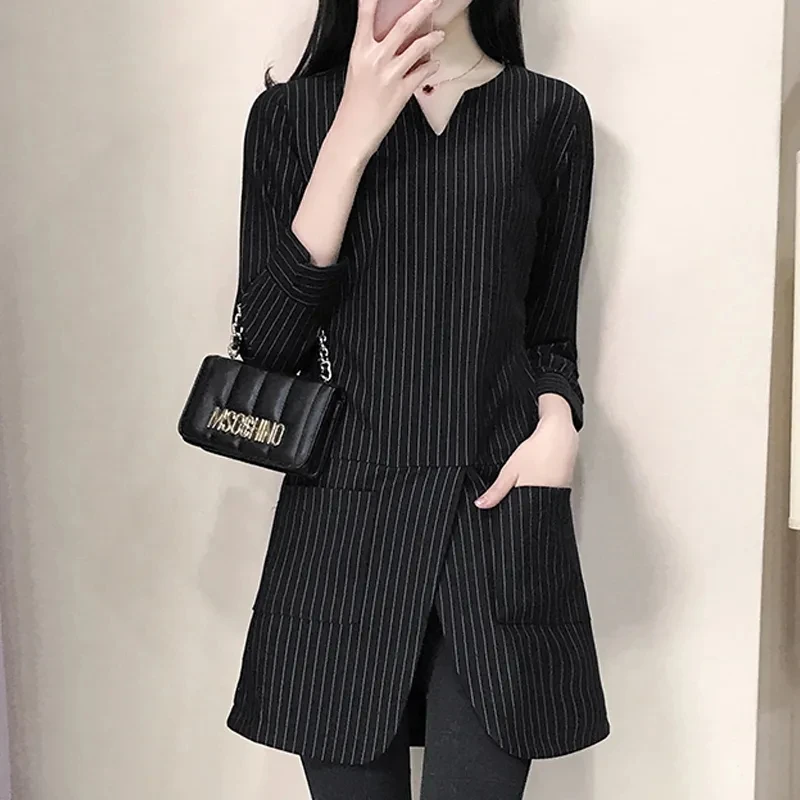 2023 Spring and Autumn New Medium Length T body T-shirt Blouse Female Coat Spring and Autumn Leggings Female Long Sleeves Match