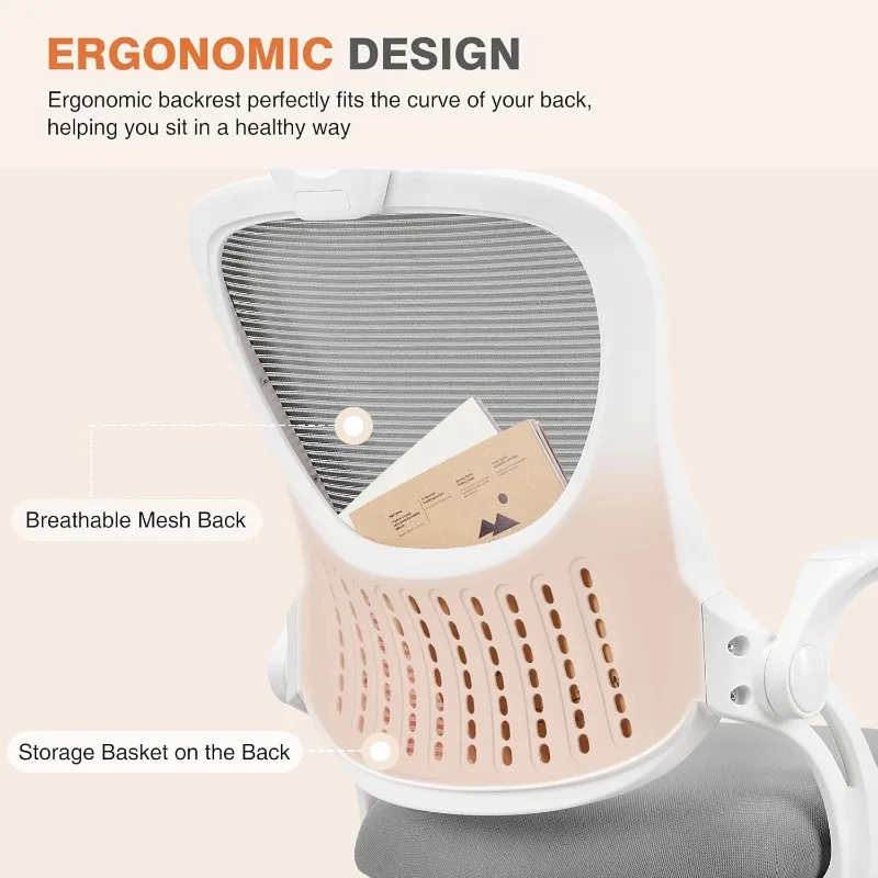 Silla de escritorio para computadora de oficina, sillas de trabajo ergonómicas con ruedas y respaldo alto de malla con ruedas y reposacabezas ajustables,