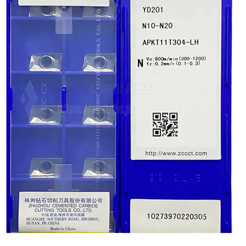 ZCC APKT11T304-LH APKT11T308-LH YD101 YD201 APKT Milling Cutter Carbide Inserts Lathe Turning Tool Holder For Aluminum Mill