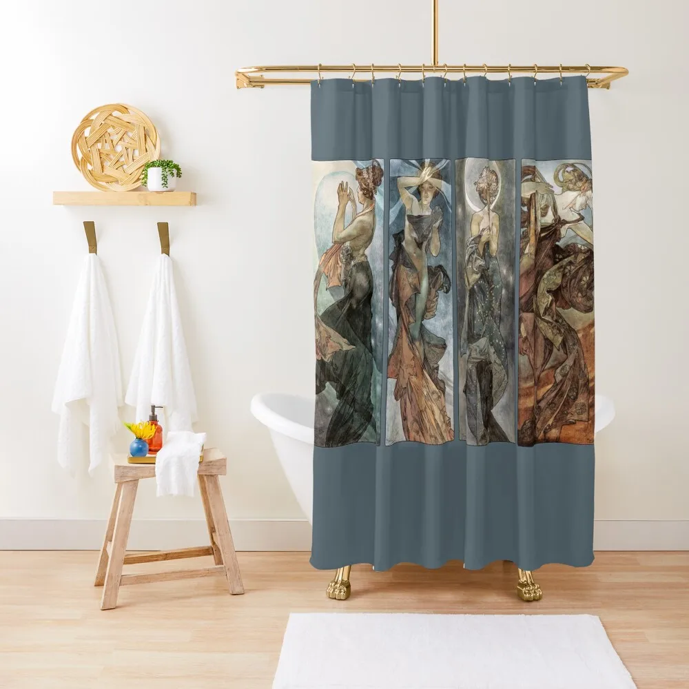 

The Moon and the Stars Alphonse Mucha Shower Curtain Bathroom Fabric Luxury Bathroom Bathroom Decor Curtain