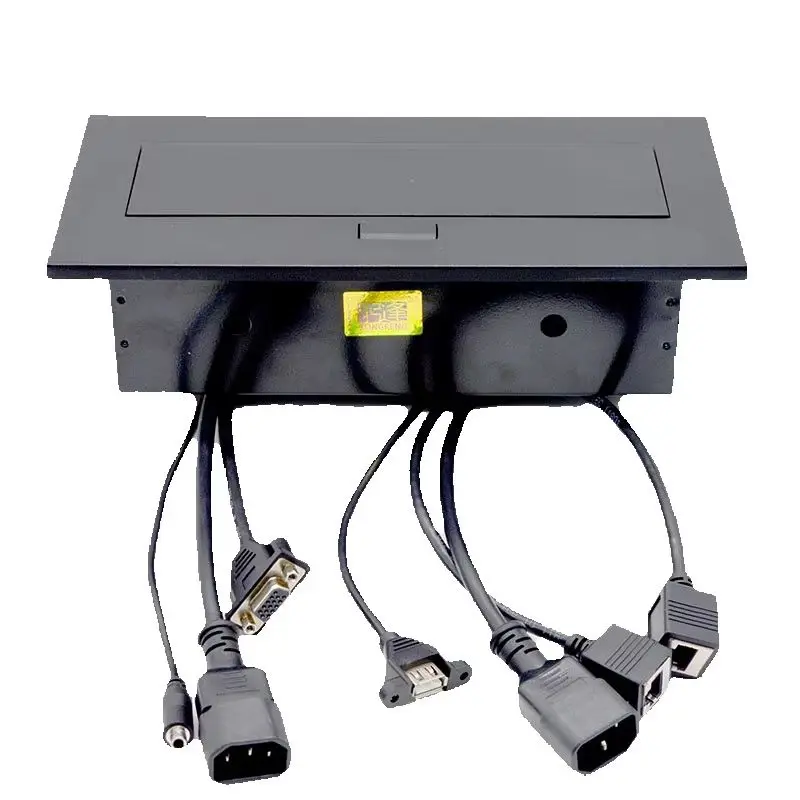 Pop-Up Hidden Socket All-in-One Desktop Jack with VGA USB Audio Power Plug Multimedia Hub for Office Desk &Conference Table - view 5
