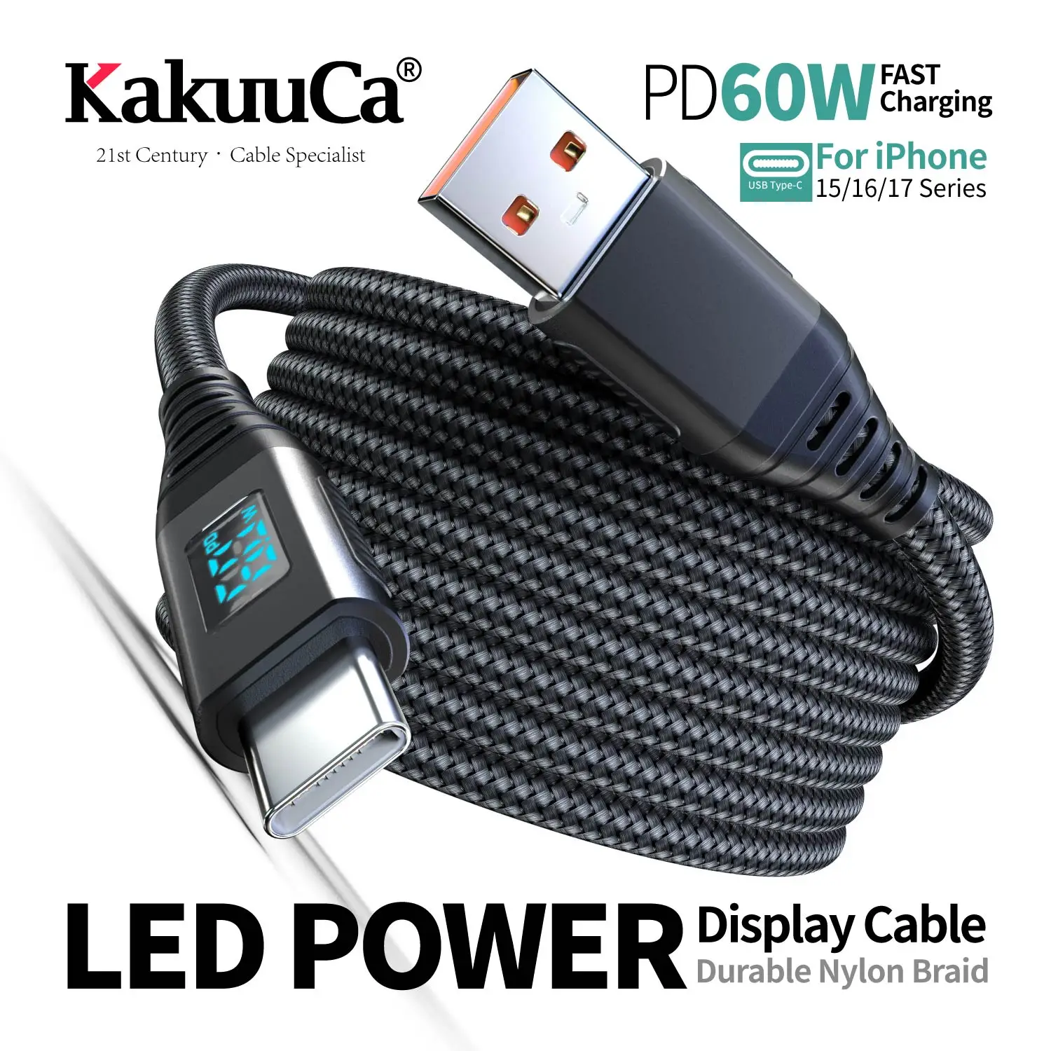 

USB A USB C Cable, [2m] QC 3.0 Fast Charging, Type C Charger Cable For iPhone 17 16 15 Pro Max Samsung Huawei Xiaomi Pixel ECC.