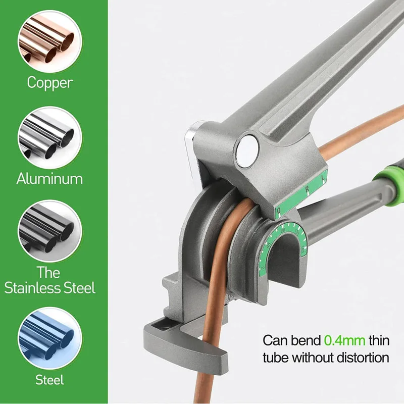 1/4 giętarka "5/16" 3/8 "(6/8/10) 3 w 1 giętarka do rur 180 ° HVAC miedziane rury aluminiowe narzędzie do zginania naprawy klimatyzacji