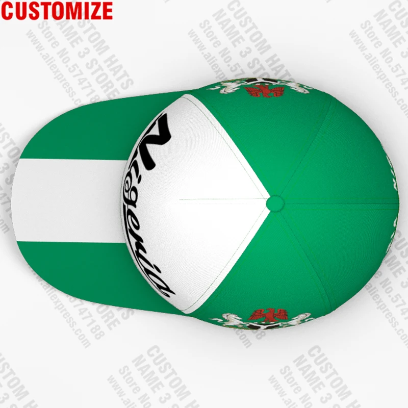 Nigeria Baseball Cap Free 3d Custom Made Name Team Logo Ng Hat Nga Country Travel Federal Nigerian Nation Republic Flag Headgear