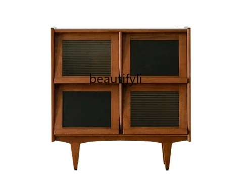 

Japanese retro, solid wood bookcase, living room storage floor cabinet, sofa, entrance storage cabinet