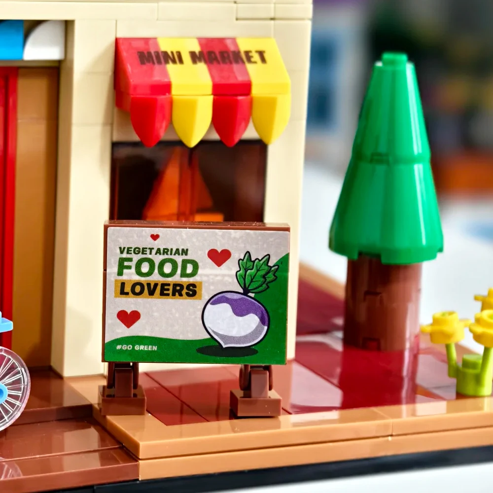 Magasin d'experts créatifs, vue sur la rue, Architecture Moc, blocs de construction de conception modulaire, modèle en briques, jouet éducatif, cadeau, 840 pièces