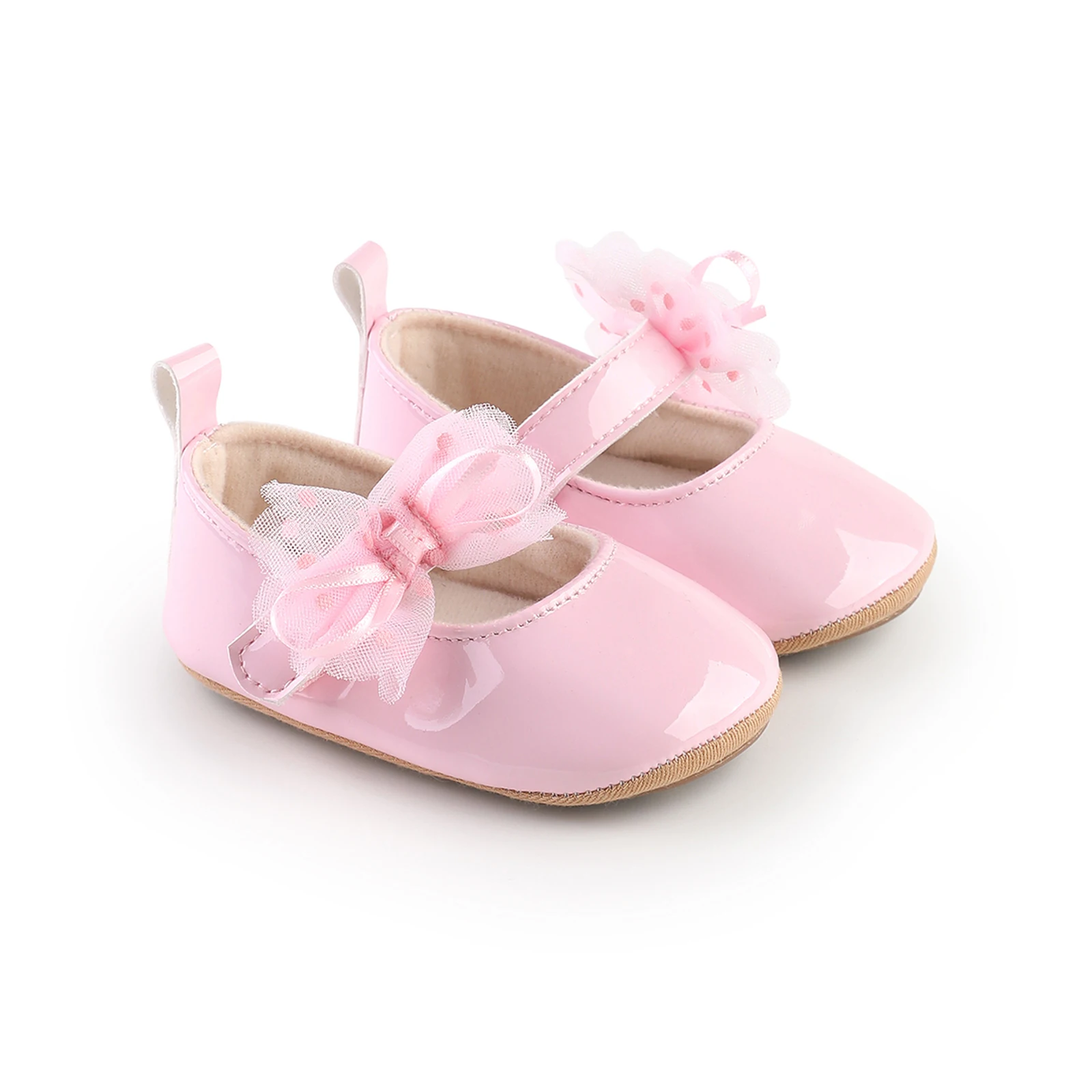 

Baby Girls Princess Shoes, Soft PU Leather Bow Non-slip Bottom First Walker Shoes Toddler Shoes